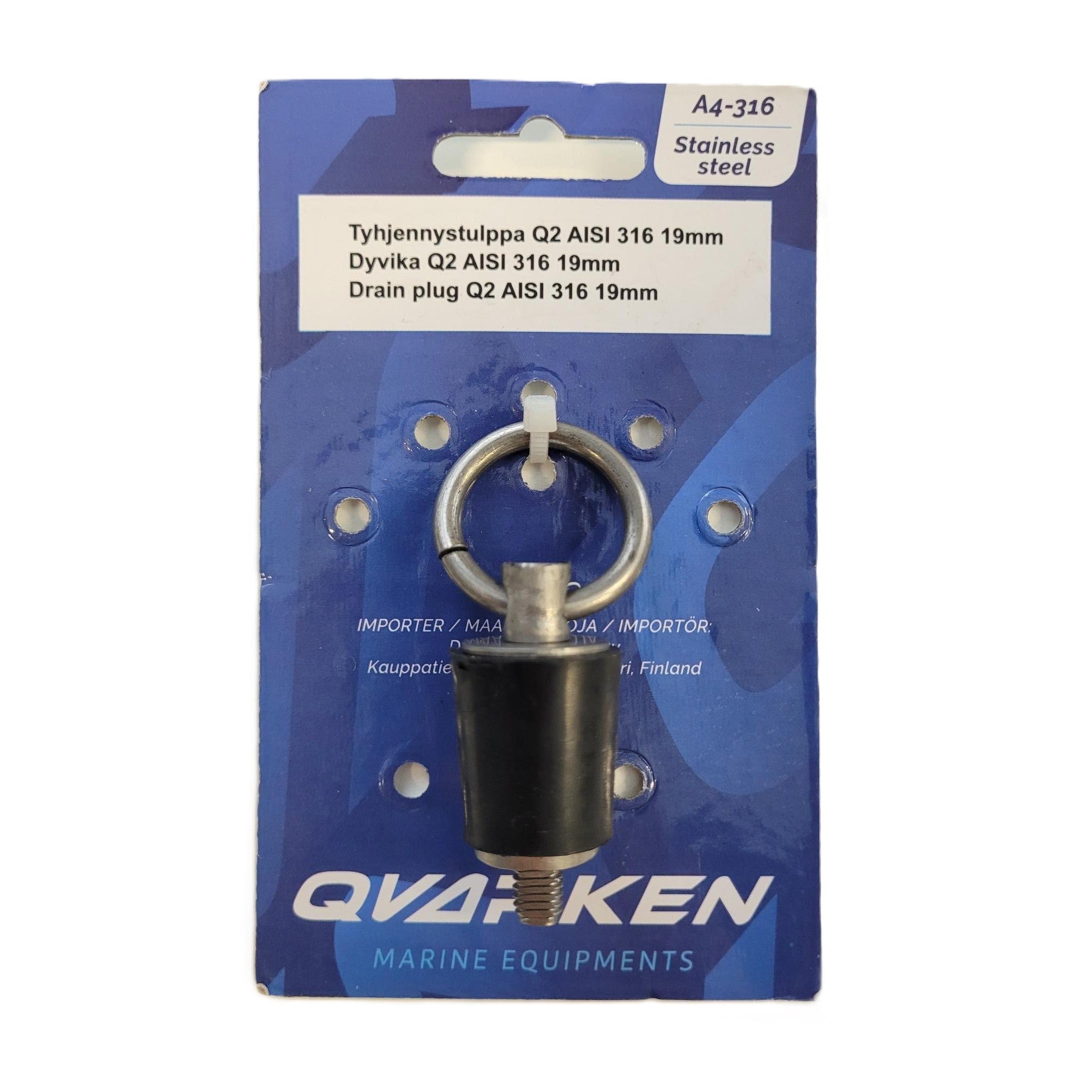 QVARKEN TYHJENNYSTULPPA Q2 AISI 316 16MM