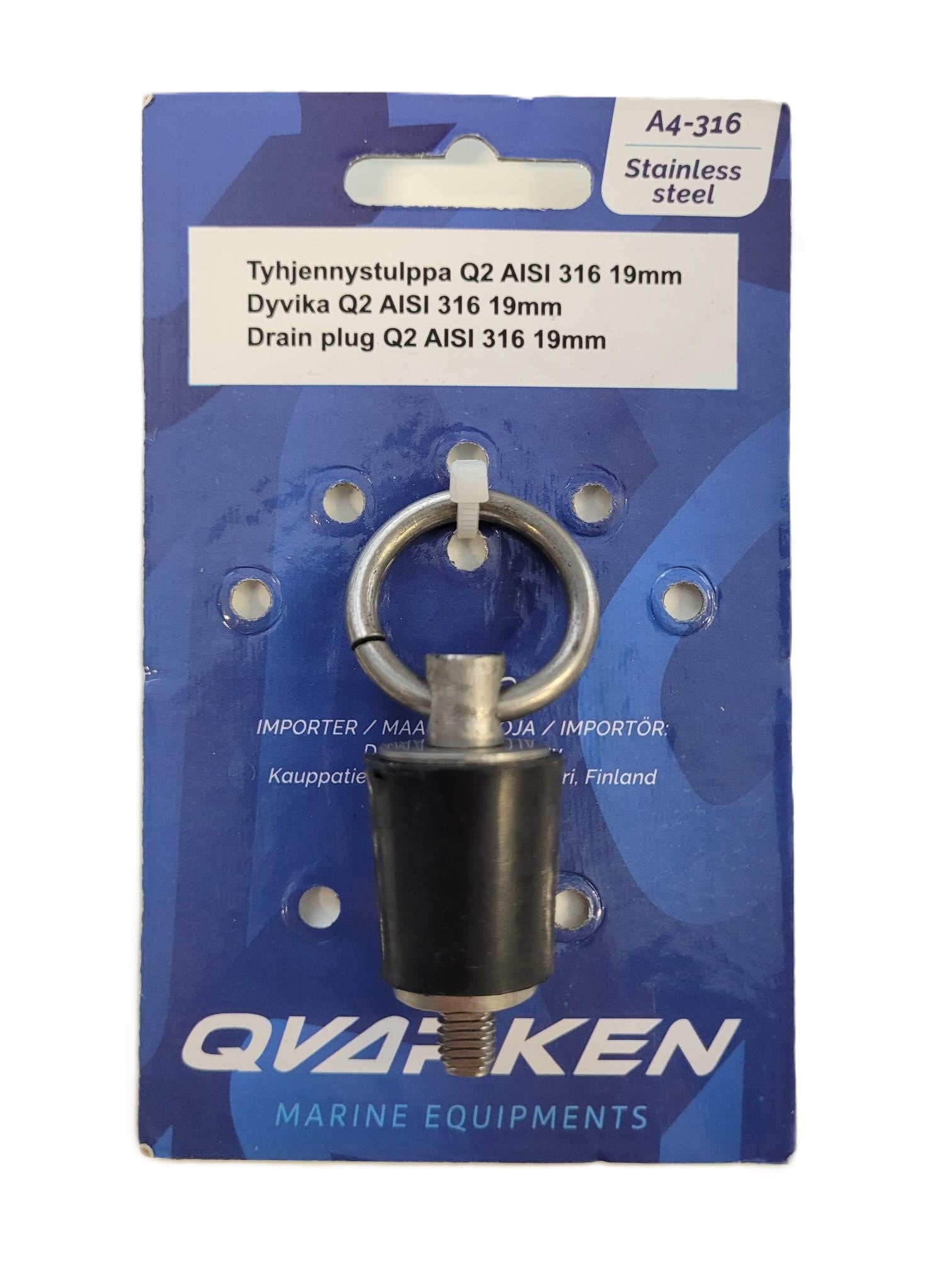 QVARKEN TYHJENNYSTULPPA Q2 AISI 316 25MM