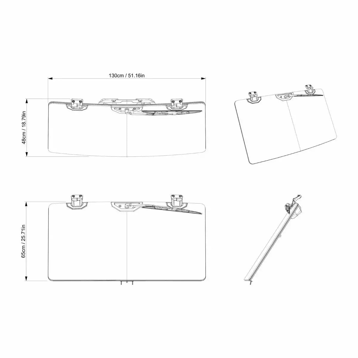 FLIP WINDSHIELD WITH WIPER