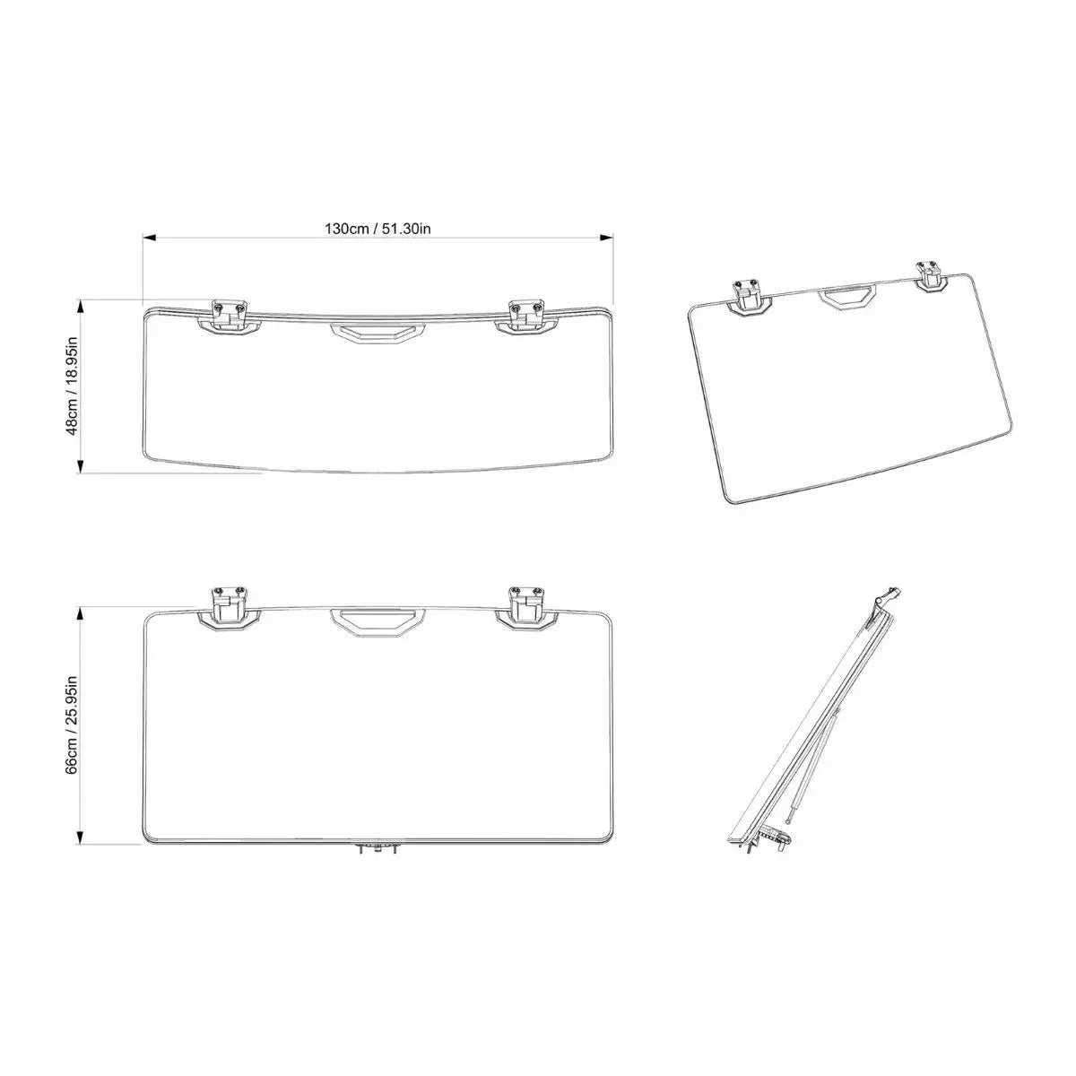 FLIP GLASS WINDSHIELD ASSEMBLY