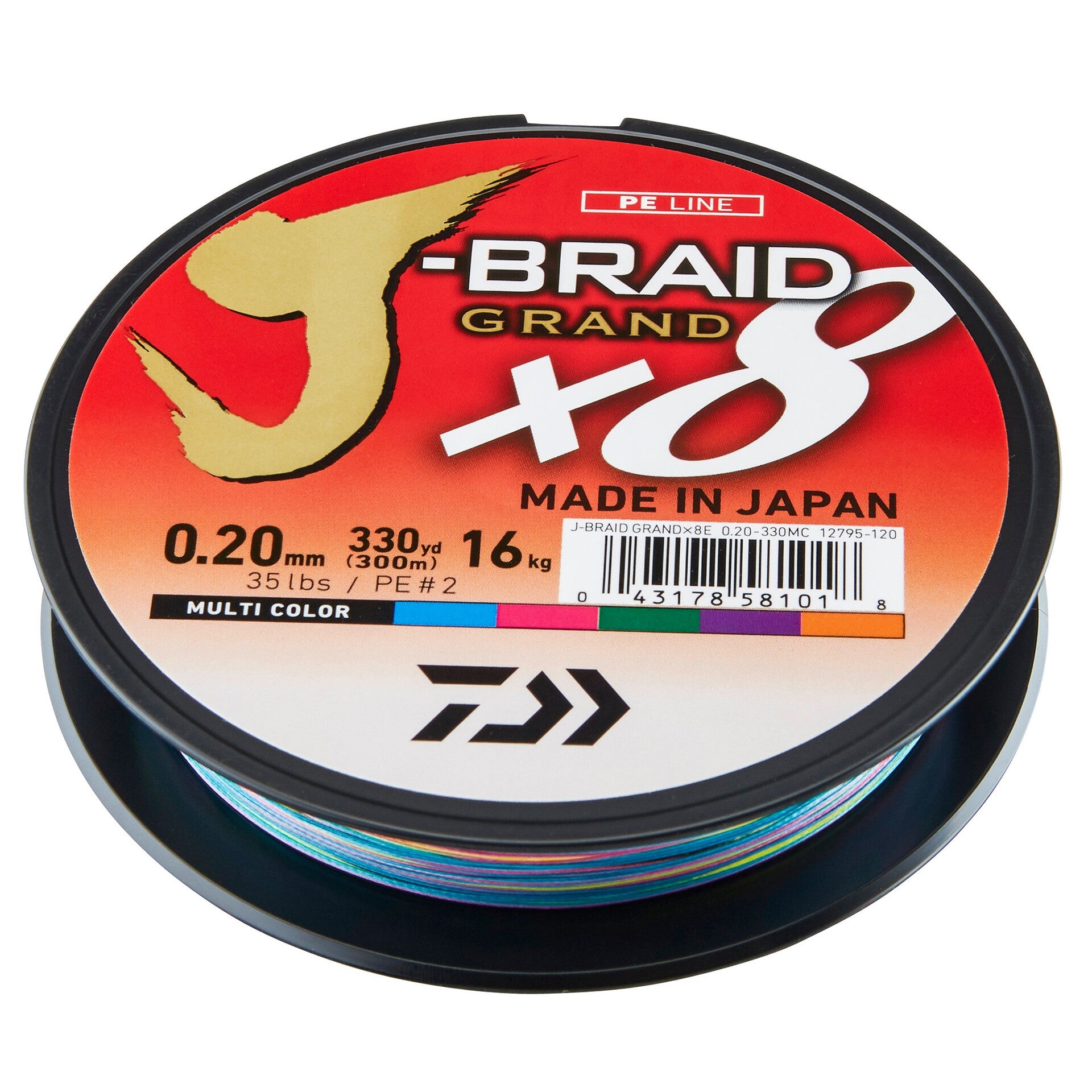 Daiwa J-Braid Grand X8 kuitusiima 0,28 mm 300 m multicolor