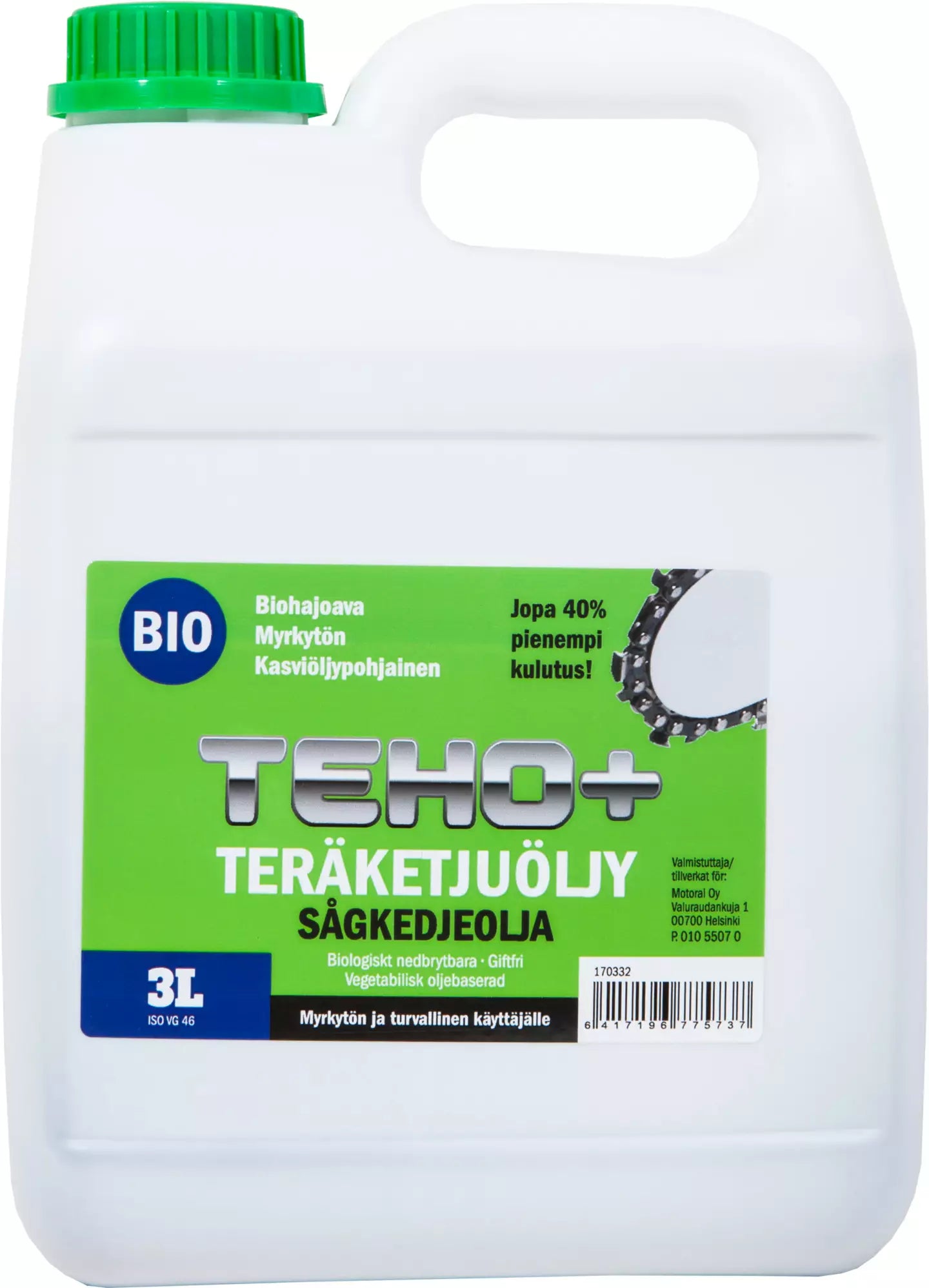 TEHO+ TERÄKETJUÖLJY BIO 3L